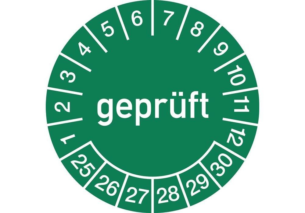 Schilderfabrikation Moedel GmbH Mehrjahresprüfplakette D.30mm gepr.2025-2030 Folie Btl.a 100 St. 106282