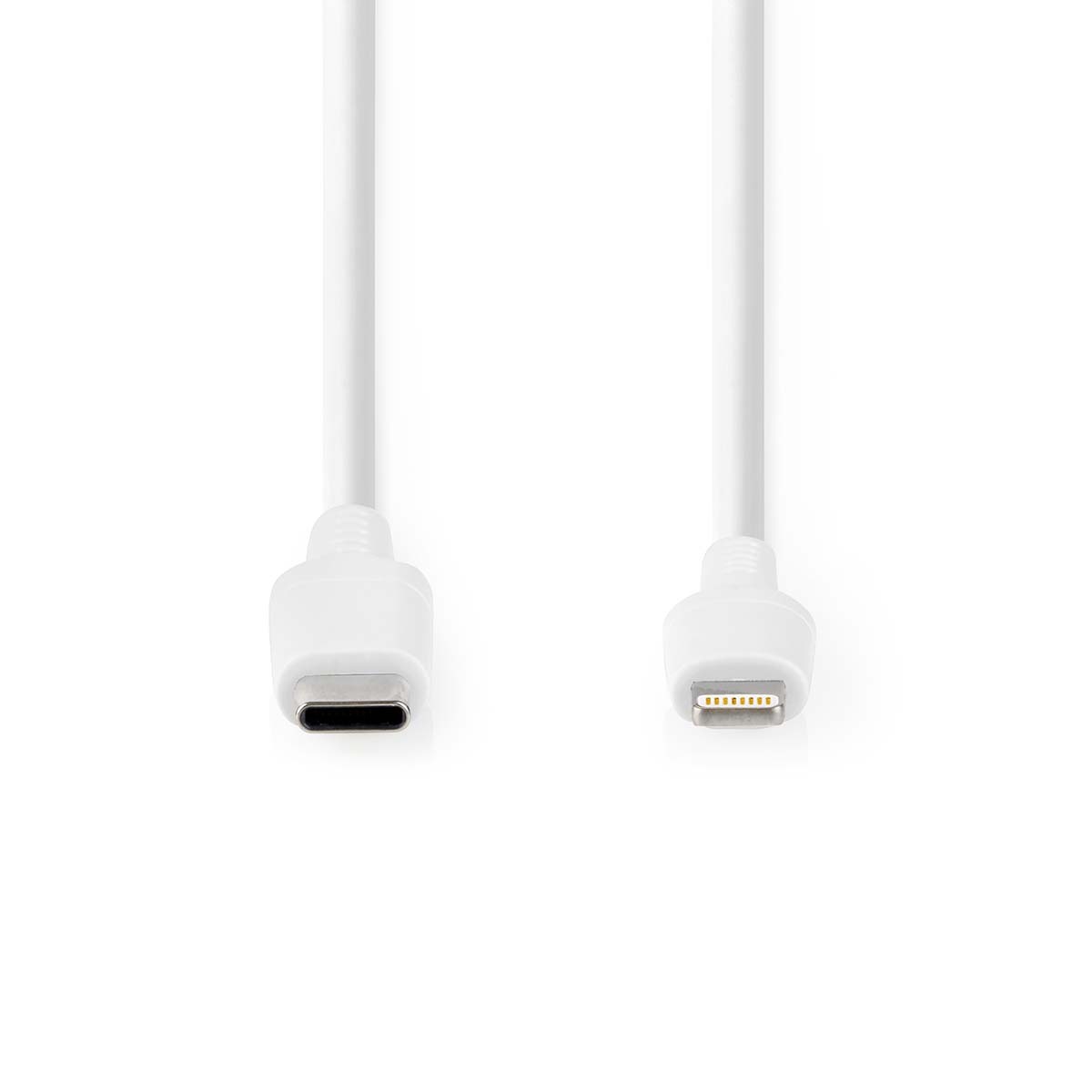 Nedis Lightning kábel - USB 2.0 - Apple Lightning 8-pin - Konektor USB-C - 480 Mb/s - Poniklovaný - 1,00 m - Okrúhly - PVC - Biely - Krabica