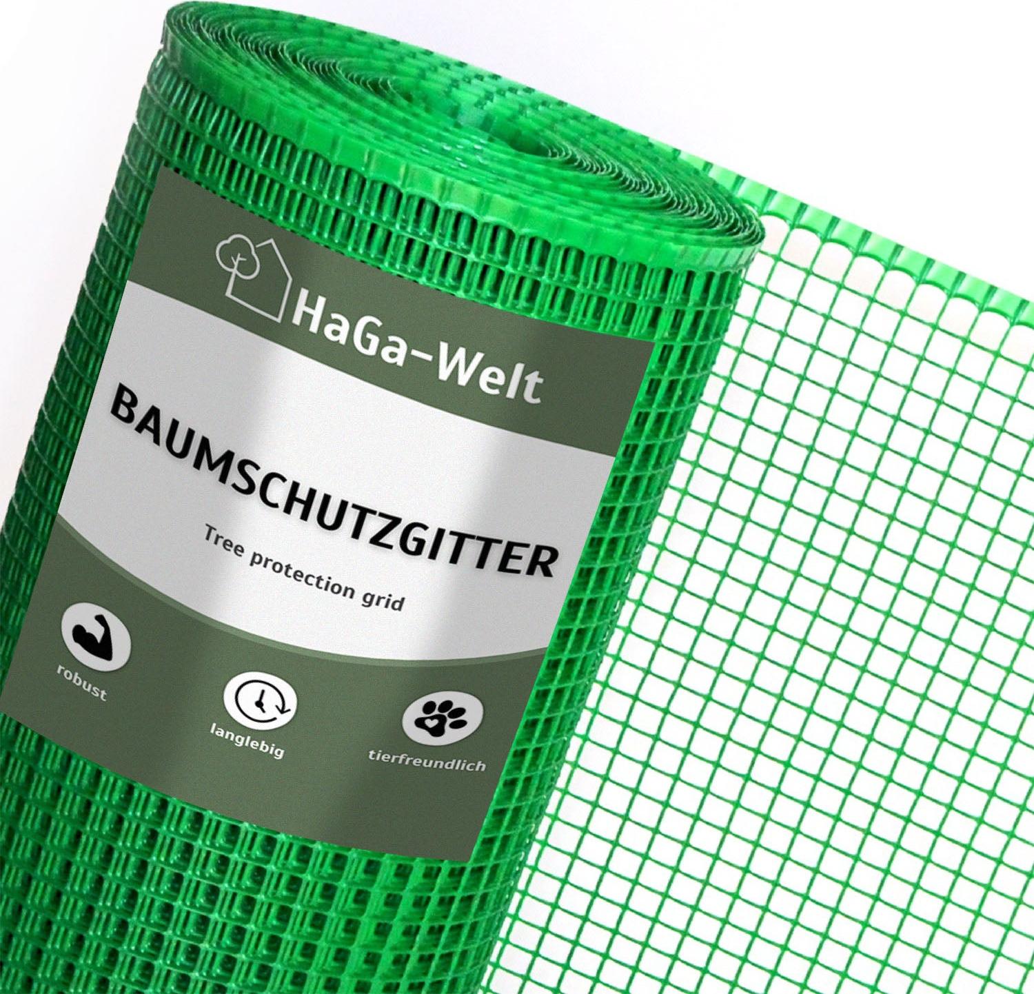 HaGa-Welt Premium Baumschutzgitter – extra starker Verbissschutz und Baumschutz – 0,6 m / grün BSG-60-lfm