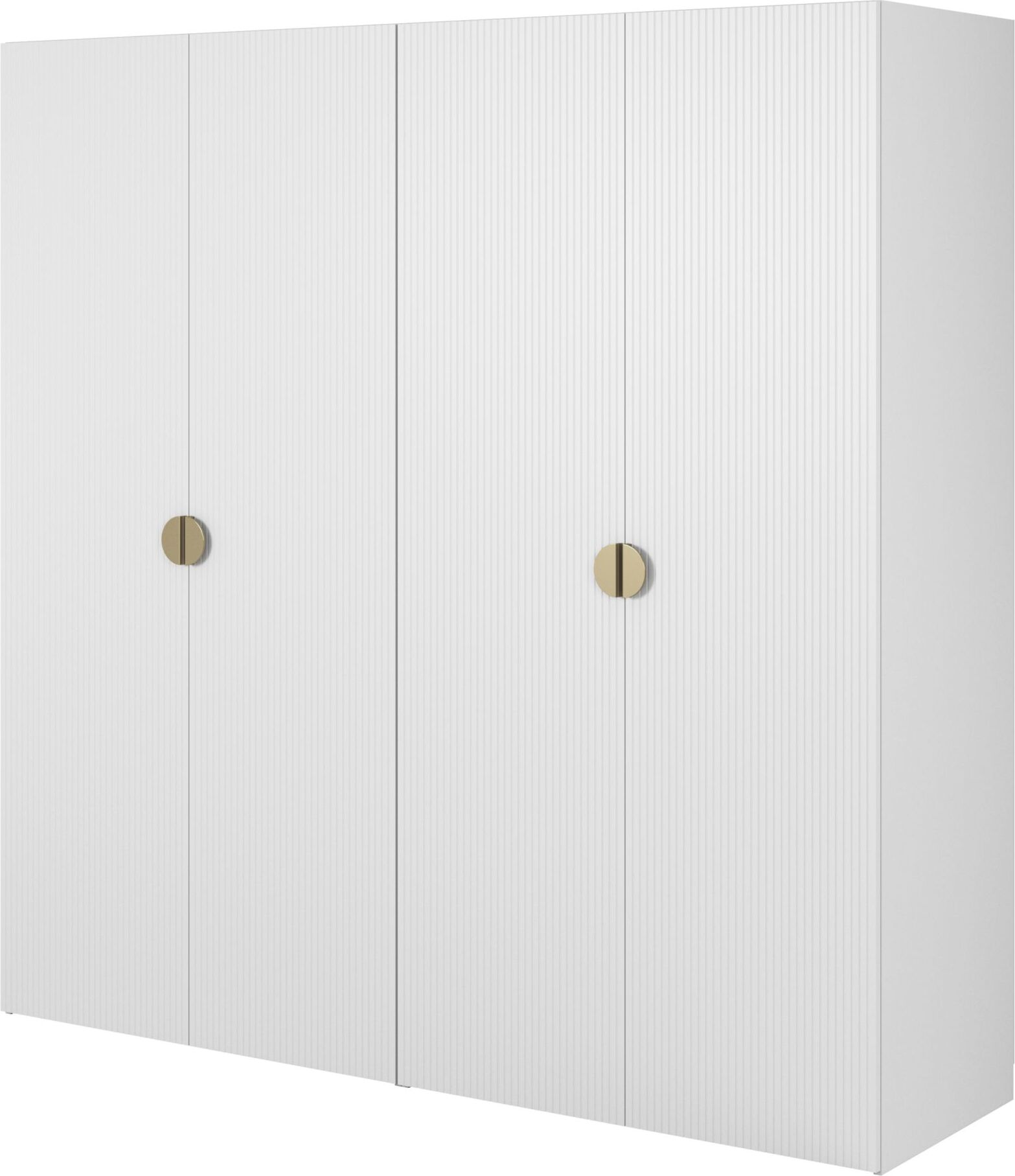 Selsey Moonir - Kleiderschrank 4-türig mit 2 Kleiderstangen, 200 cm, weiß