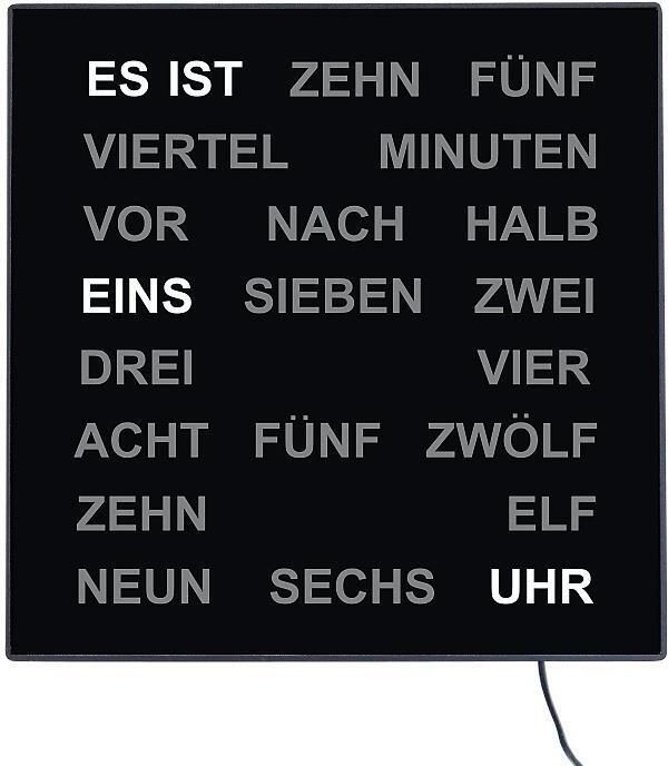 AMS - 01-1235 - Wand-/Tischuhr - Wortuhr - deutsch
