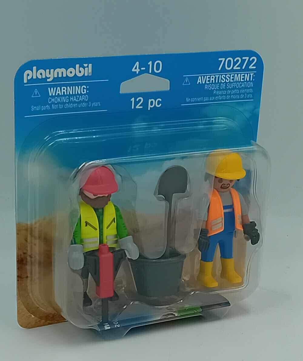 PLAYMOBIL DuoPack 70272 – Zwei Bauarbeiter Mit Werkzeug, Ab 4 Jahren