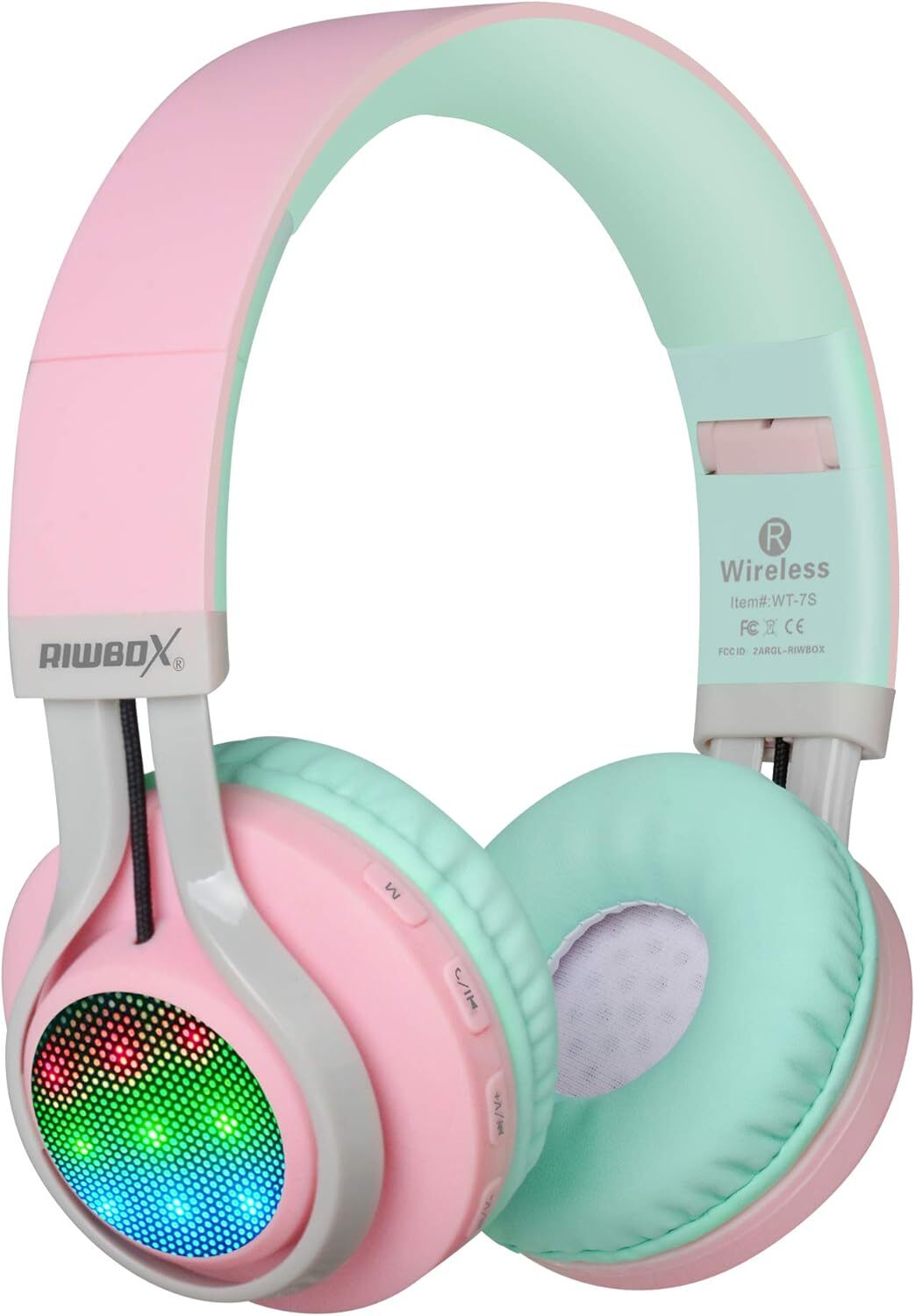 Detské slúchadlá Bluetooth s LED osvetlením, skladacie stereo slúchadlá s mikrofónom a ovládaním hlasitosti pre PC/TV/tablet