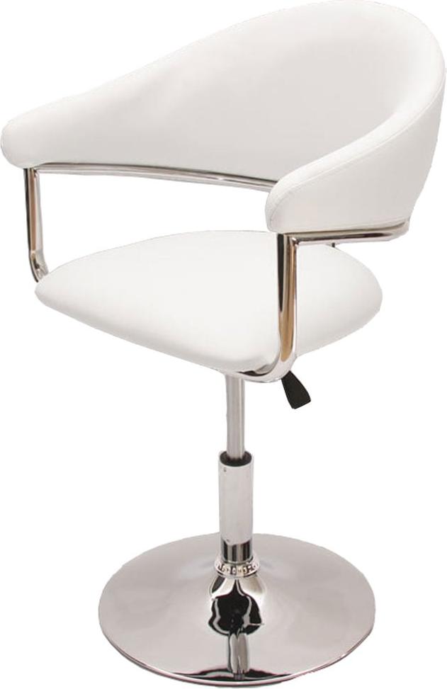Jedálenská stolička HWC-L51, otočná stolička, Imitácia kože ~ biela