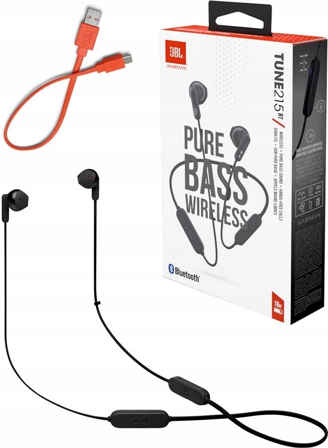 Bezdrôtové Slúchadlá Do Uší Jbl Tune 215 Bt Black Purebass Microphone