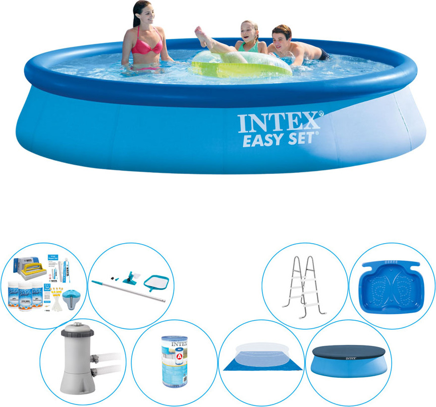 Všetko v 1 bazénovom balíku - Intex Easy Set Rund 396x84 cm