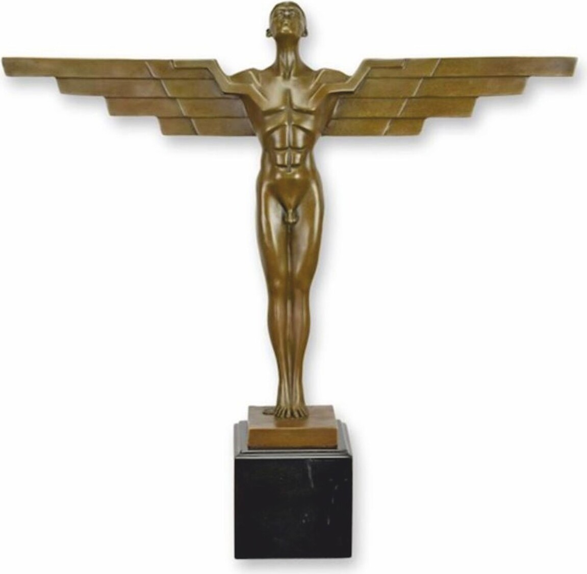 Demotex GmbH Casa Padrino Art Deco Bronze Skulptur H. 43,7 cm - Wohnzimmer & Schreibtisch Deko