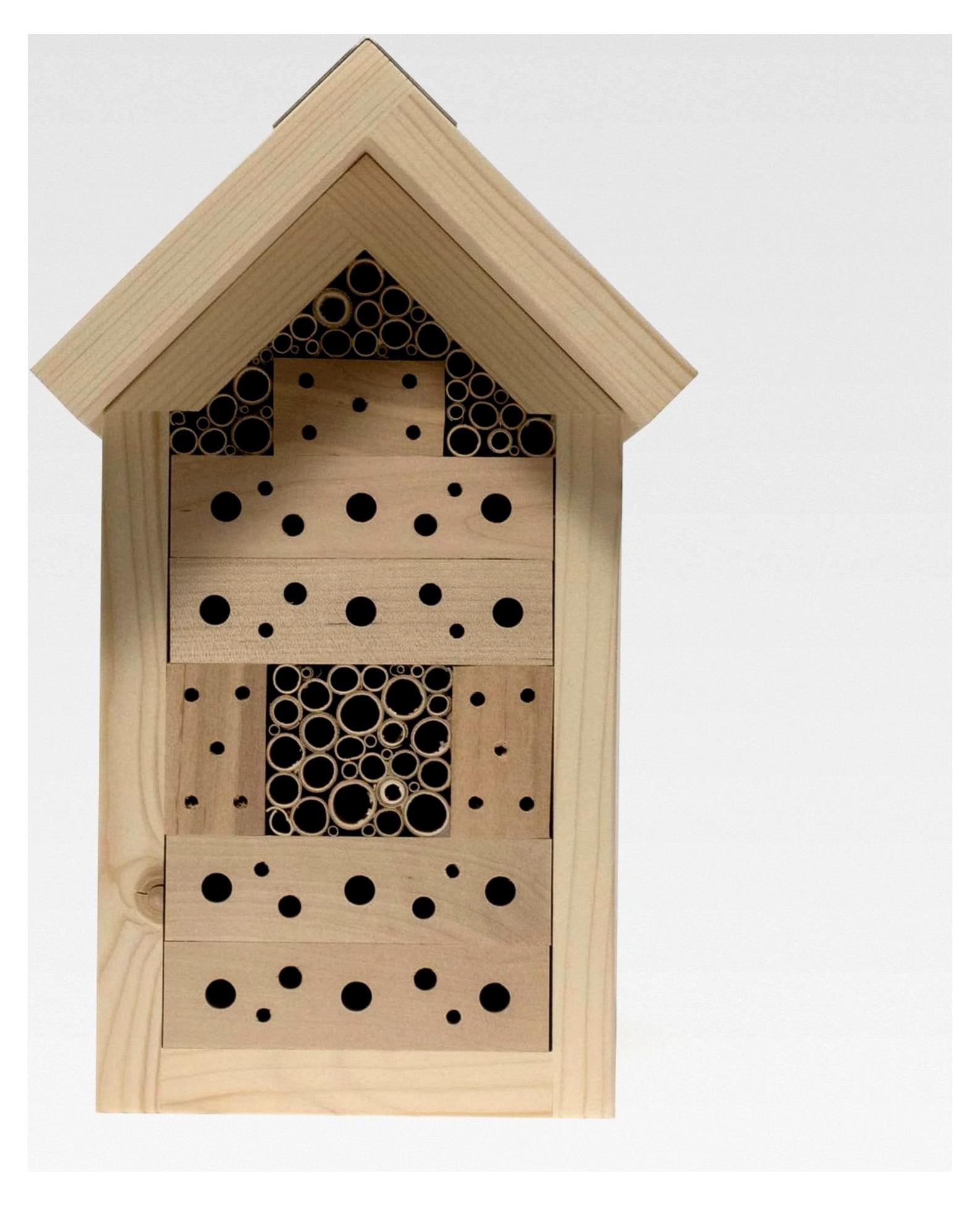Markenlos Insektenhotel | Bienenhotel Klassik | Geeignet für Wildbienen und Schlupfwespen | Hergestellt in Deutschland