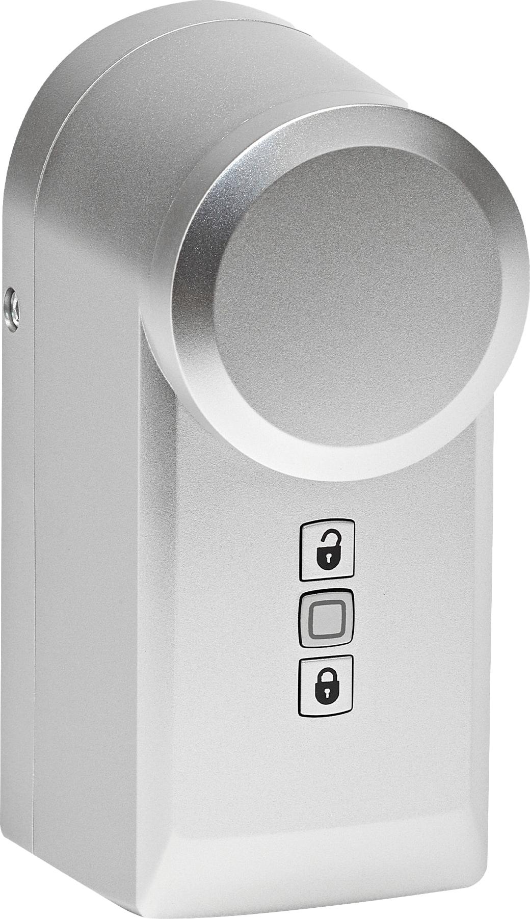 Homematic IP Smart Home Türschlossantrieb, silber, elektronisches Türschloss, Smart Lock nachrüstbar ohne Umbau, Türöffner steuerbar per App, Alexa & Google Assistant, 160556A0