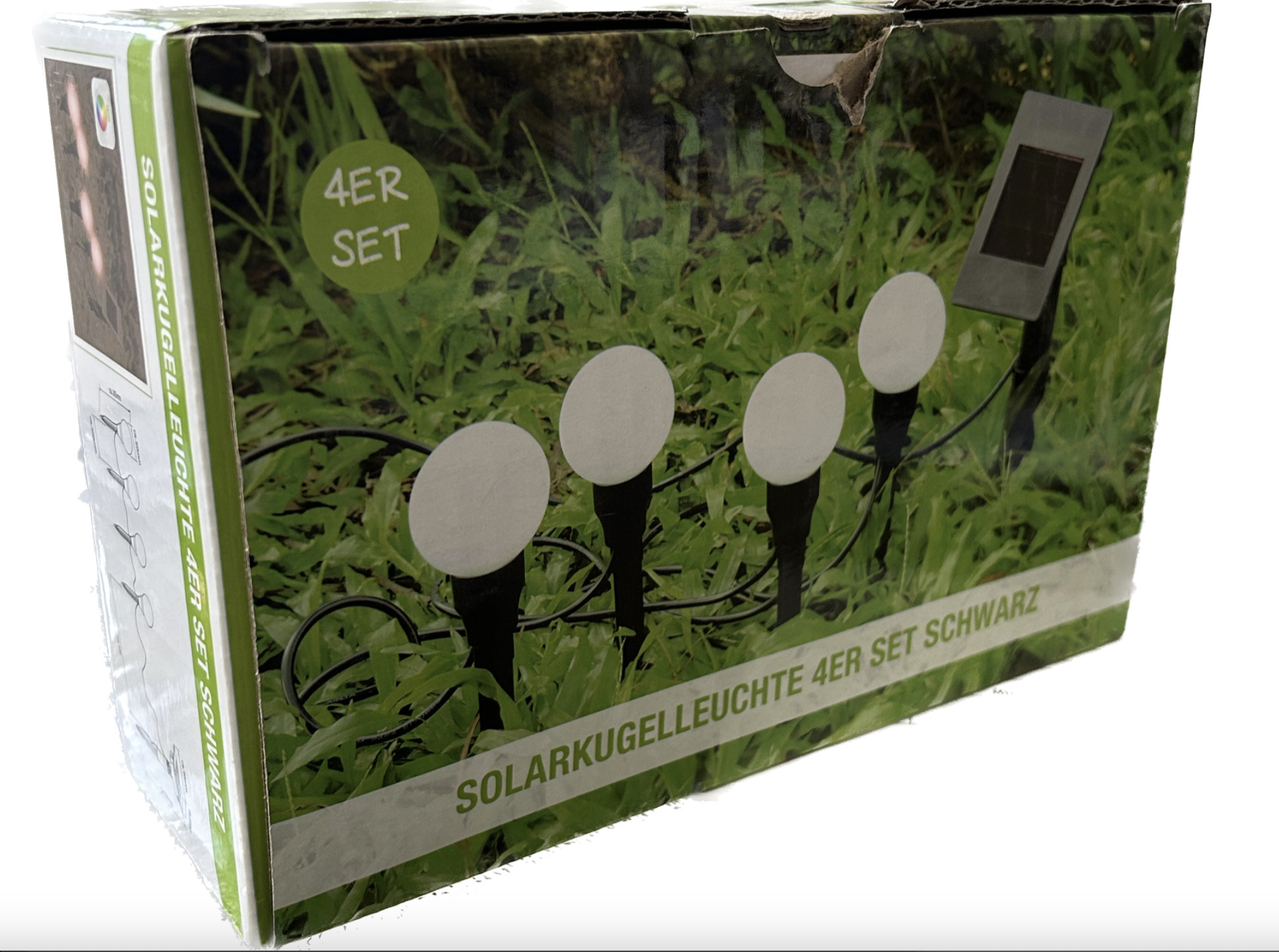 TTS Solarkugelleuchte 4er Set Solarlampe Gartenleuchte Solarkugel Stecklampe Erdspieß