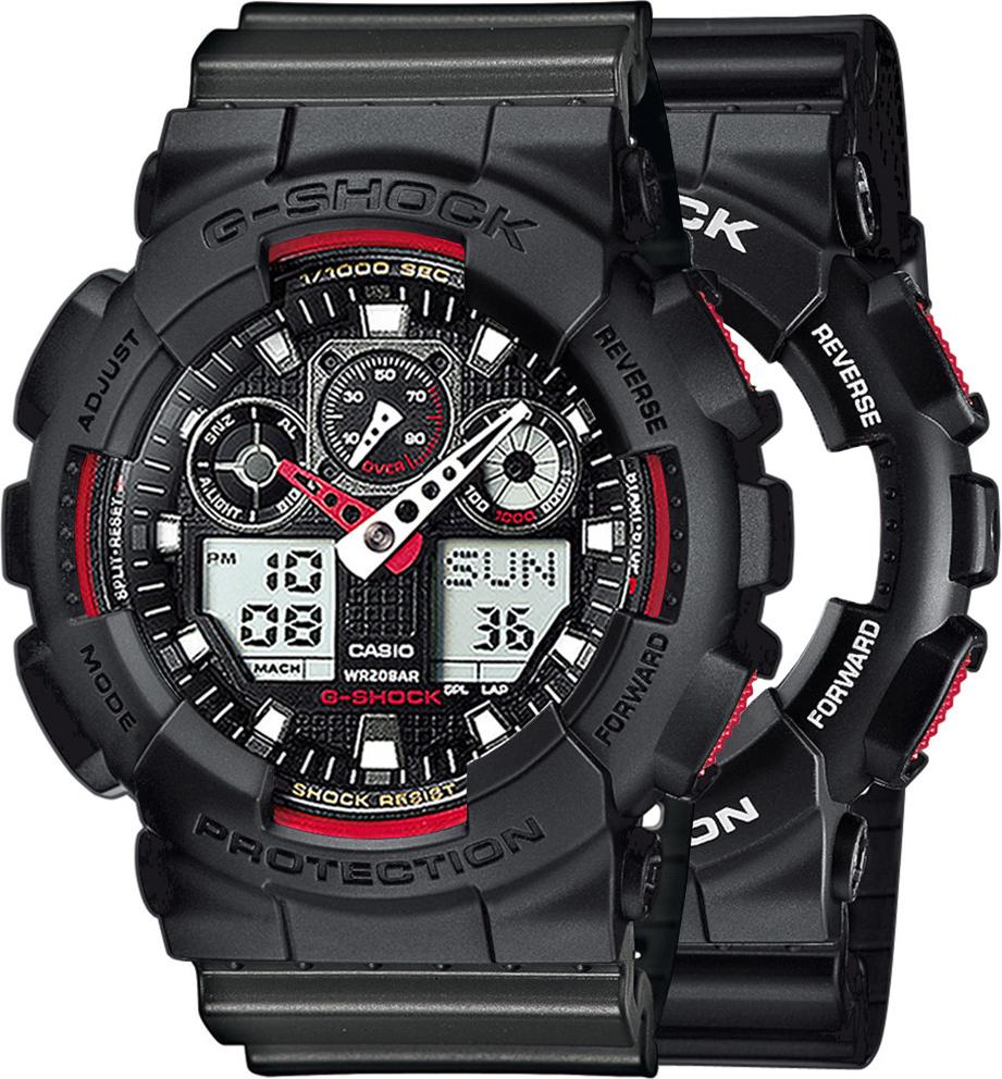 Zegarek Casio G-Shock SET GA-100-1A4ER + BEZEL 10358741 + PASEK 10467764 20BAR