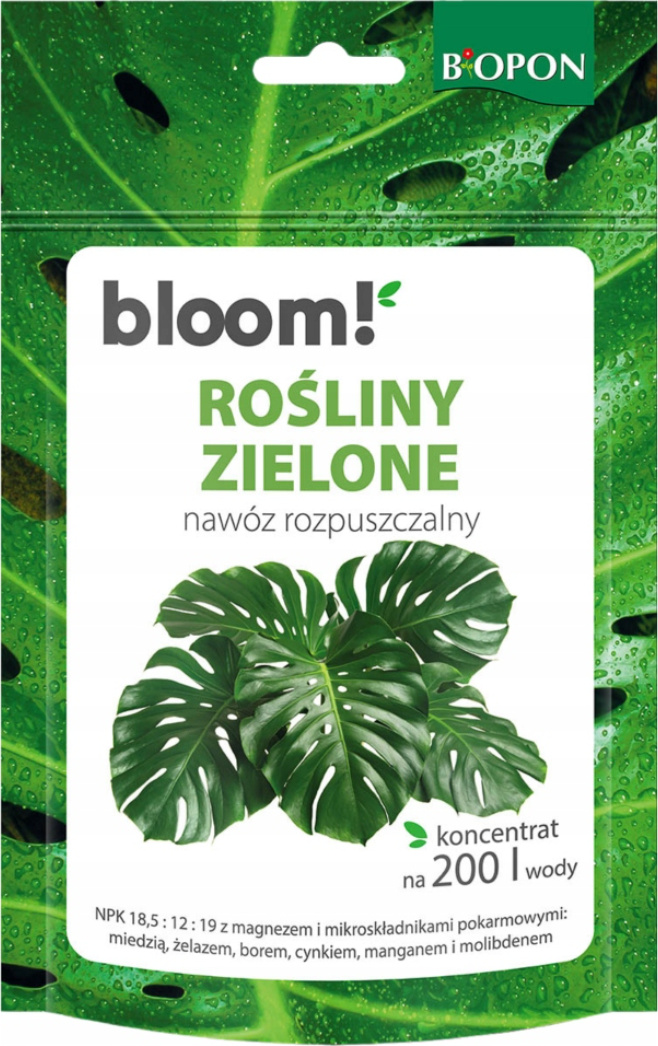 BROS Löslicher Dünger für Grünpflanzen 200g Leicht verdaulich Bloom! Green Plants