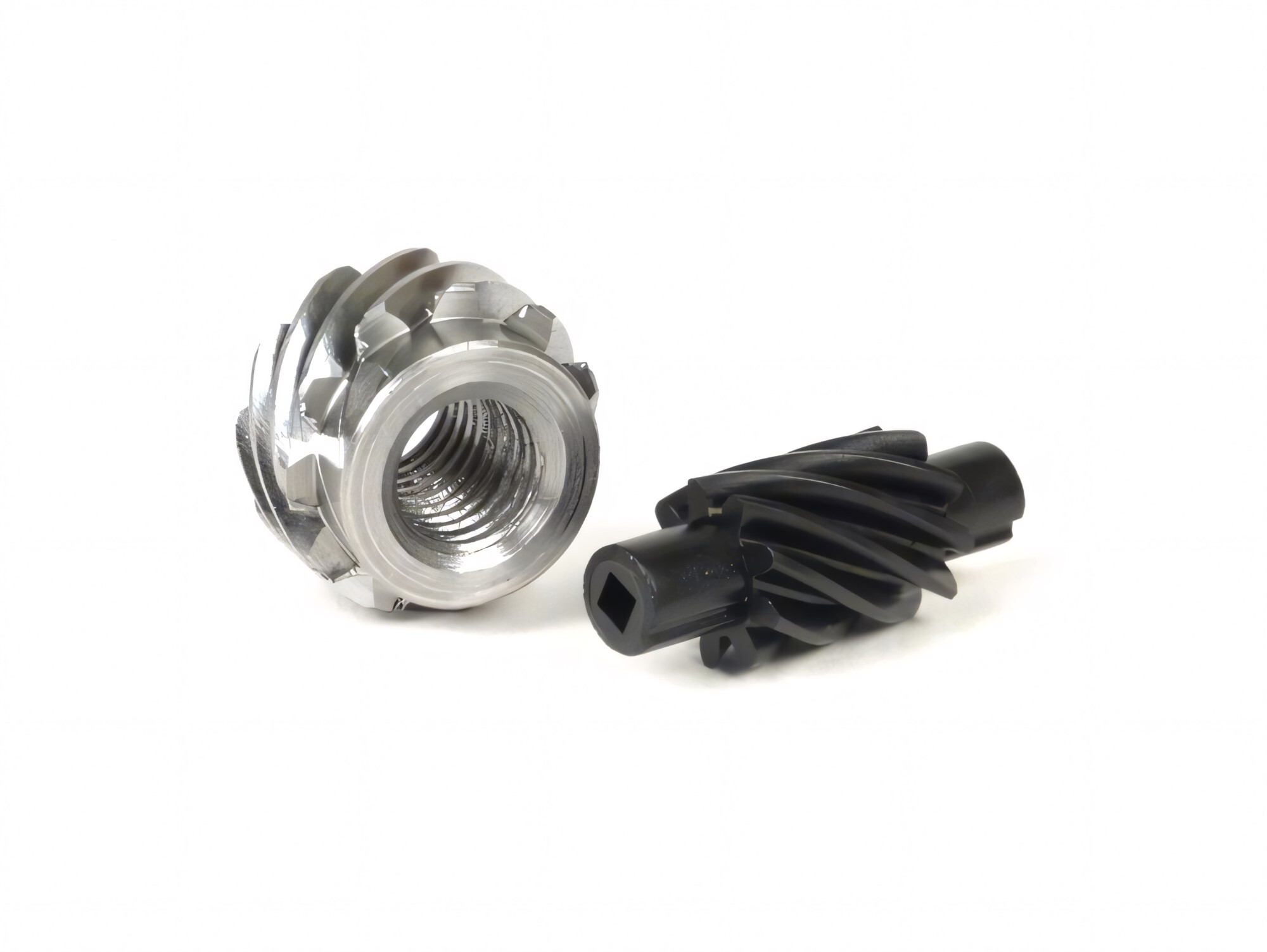 Tachoschnecken-Set BGM Vespa 11 Zähne Ø 21,8mm Metall + 9 Zähne 31x2,7mm Vierkant schwarz für Tachoschnecke 9 Zähne für Vespa V50, 50N, 50L, 50R 1079157KT