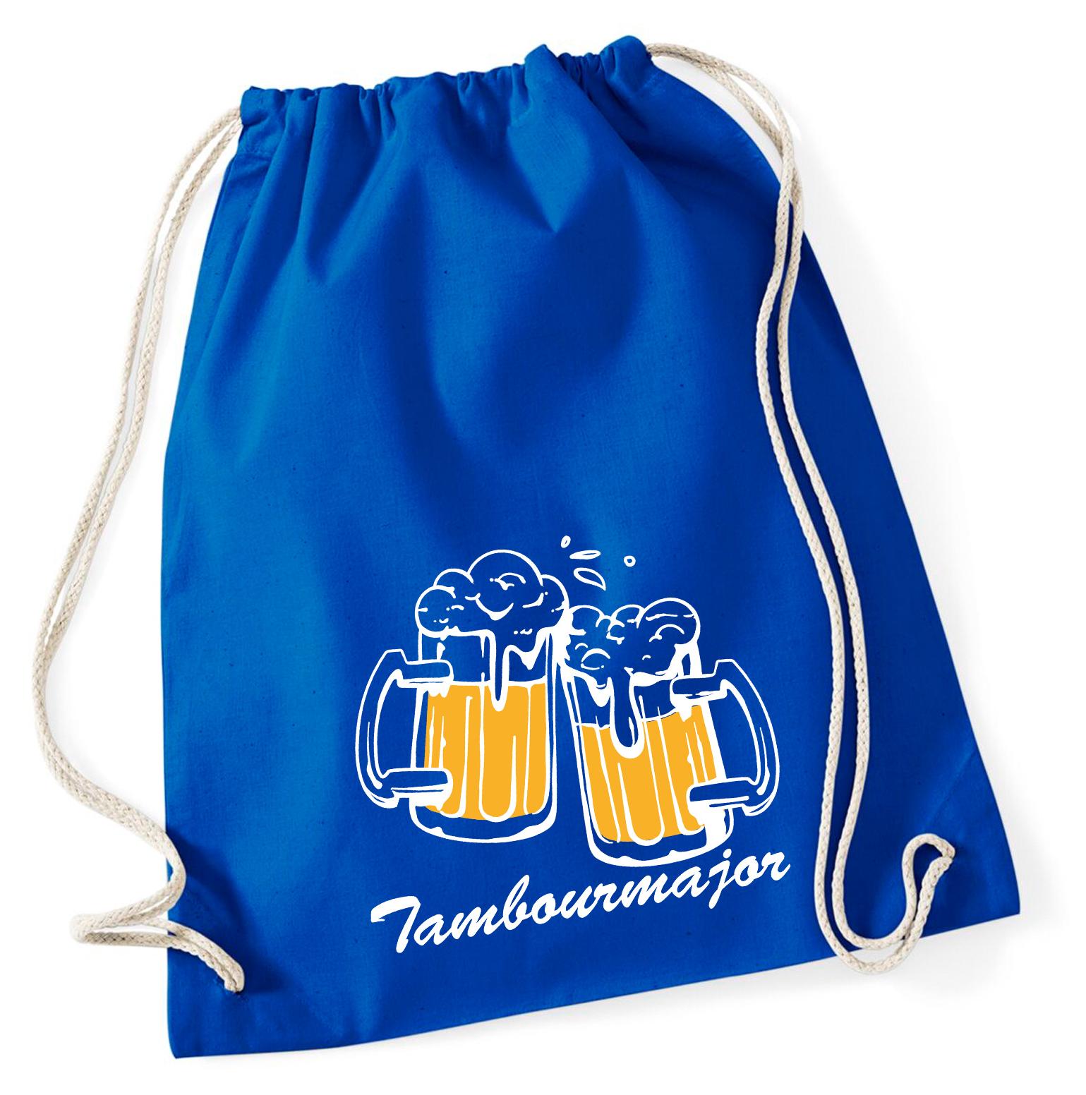 Hellweg Druckerei Huuraa Turnbeutel Tambourmajor Spielmannszug 12 Liter Bright Royal Baumwolle Rucksack Geschenkidee 6381TB-BROY
