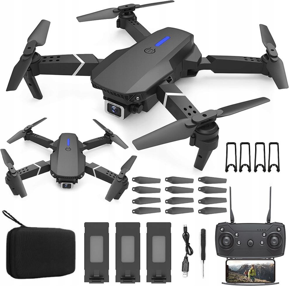 AKKEE RC-Drohne mit HD Kamera, 4K-Kamera WiFi-FPV-Drohn, GPS RC Qudcopter, Flugzeit Faltbare FPV Drohnen mit 3 Batterien