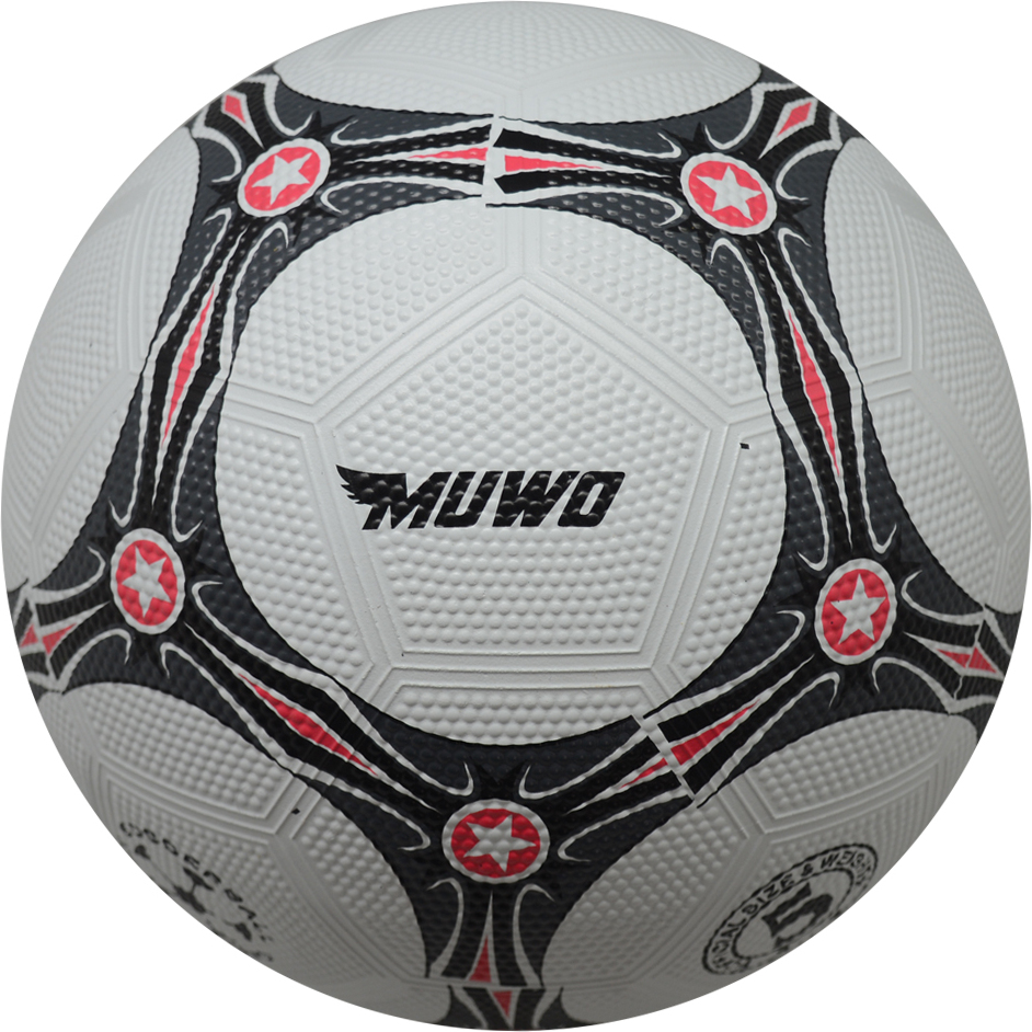 MUWO "Topscorer" Gummi-Fußball weiß rot MW-322