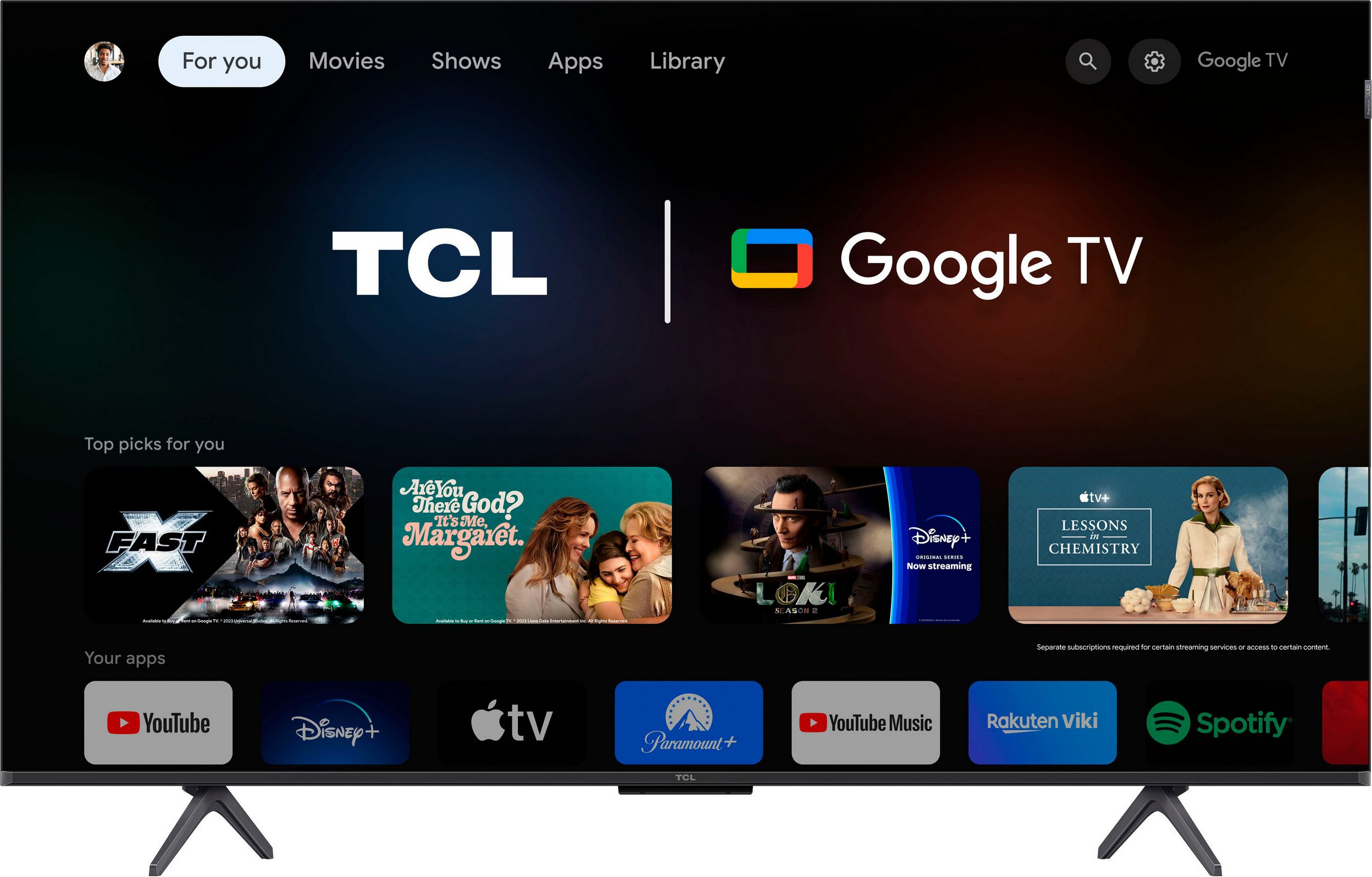 TCL 50C61BX1 QLED-Fernseher 126 cm/50 Zoll, 4K Ultra HD, Android TV, Google TV, Smart-TV