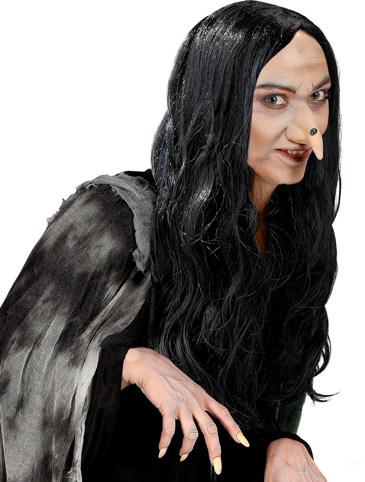 Schwarze Damen Hexen-Perücke "Amelia" 6033H (B)