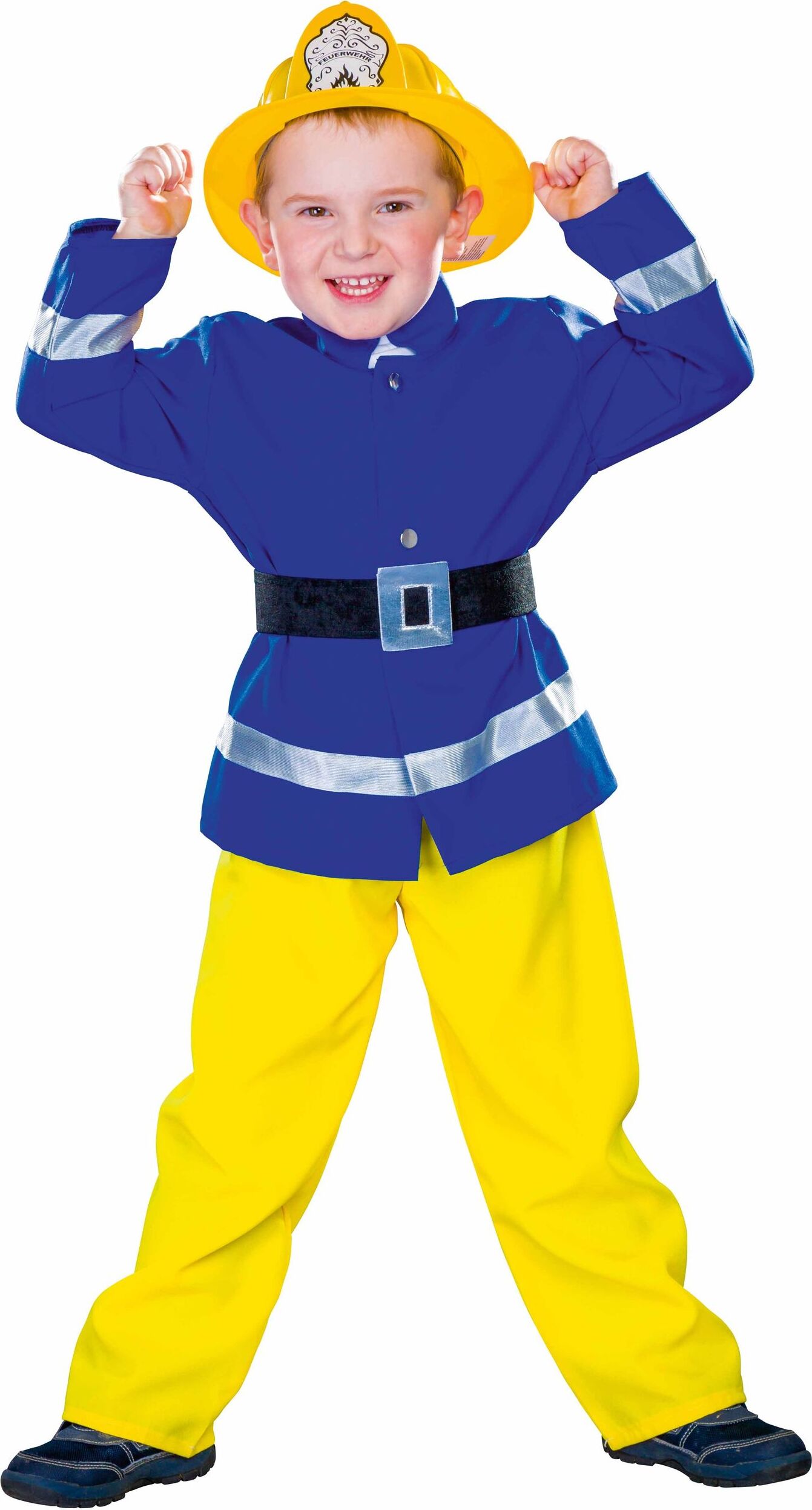 FRIES Feuerwehrmann Kostüm – Schwarzes Fire Fighter Kostüm Für Karneval & Fasching, Größe 98