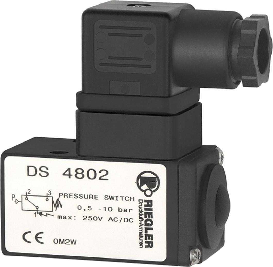 Riegler Druckschalter Wechselkontakt, Alu, G 1/4, 0,5-16 bar DS 4803