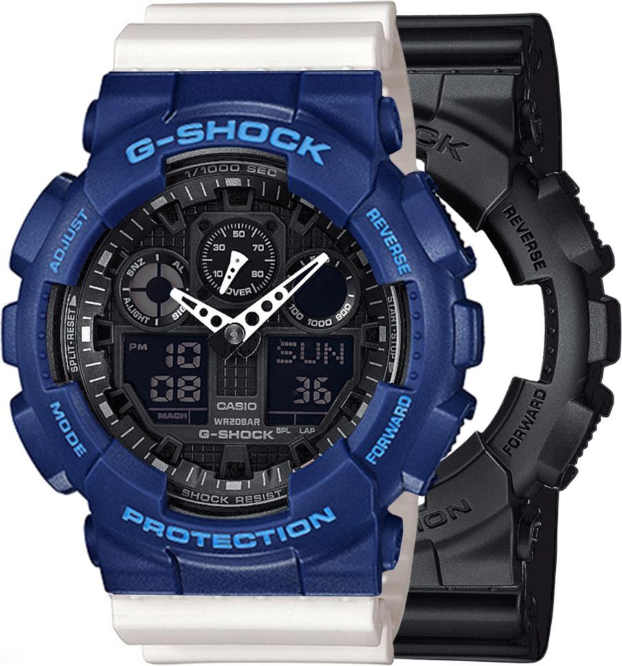 Casio G-Shock SET GA-100-1A1ER hodinky + BEZEL 10527398 + BAND 10366715 20BAR