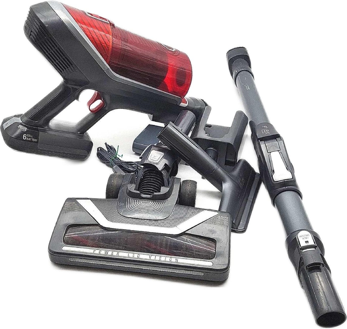 Rowenta X-Force RH9678, Tyčový vysávač 2 v 1, Bezvreckové, Červená, Šedá, 0,55 L, Obdĺžnikový, Suchý