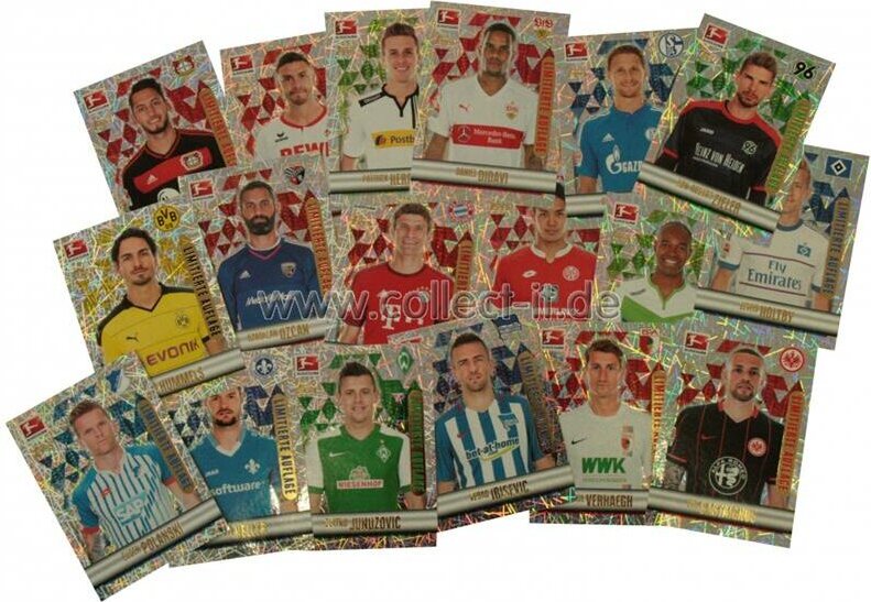 Topps Bundesliga 2015/16 - Sammelsticker - Alle 18 Limitierte Sticker