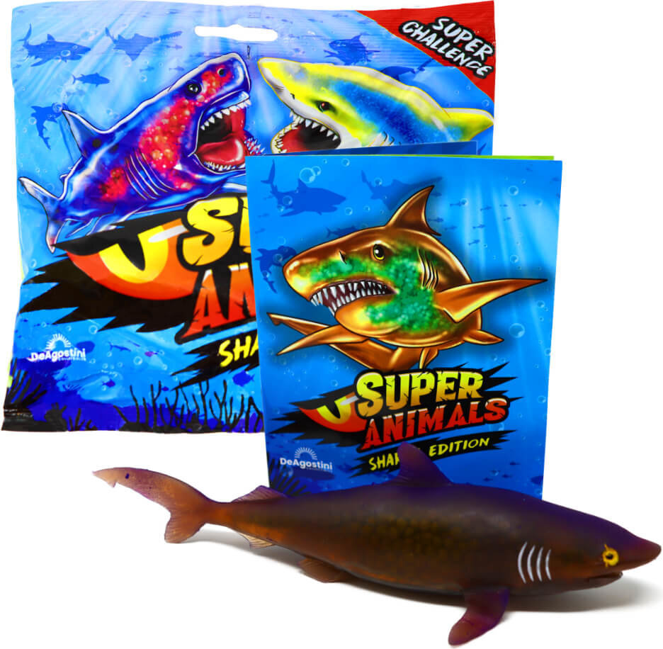 DeAgostini Super Animals - Sharks Edition - Sammelfigur Hai - Figur 4. Bullenhai (Farbwechsel - Crunchy)