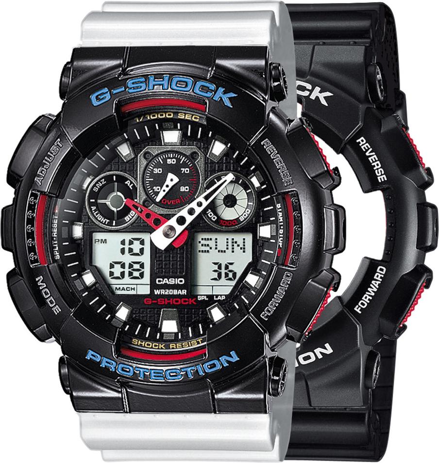 Hodinky Casio G-Shock SET GA-100-1A4ER + BEZEL 10407691 + BAND 10347710 20BAR