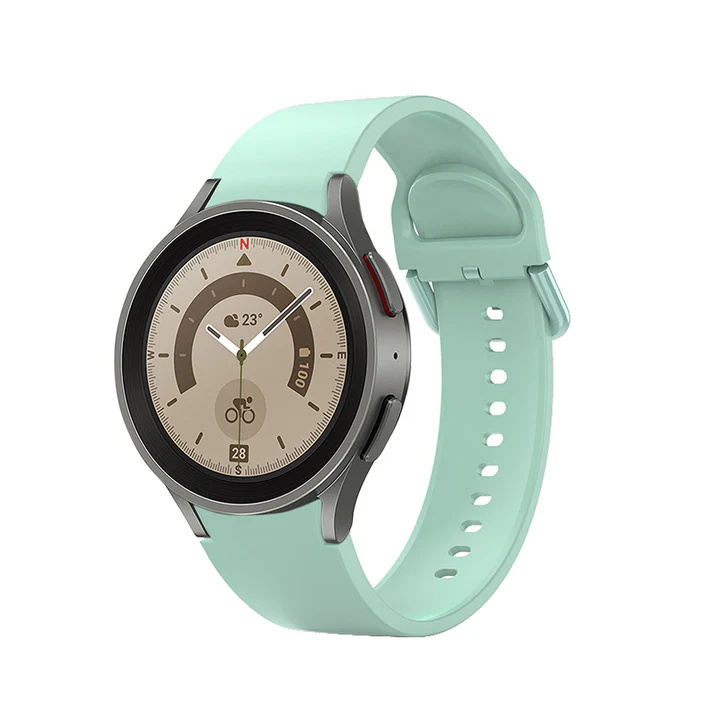 20 mm silikónový remienok SYSTEM-S pre inteligentné hodinky Samsung Galaxy Watch 5 4 v zelenej farbe