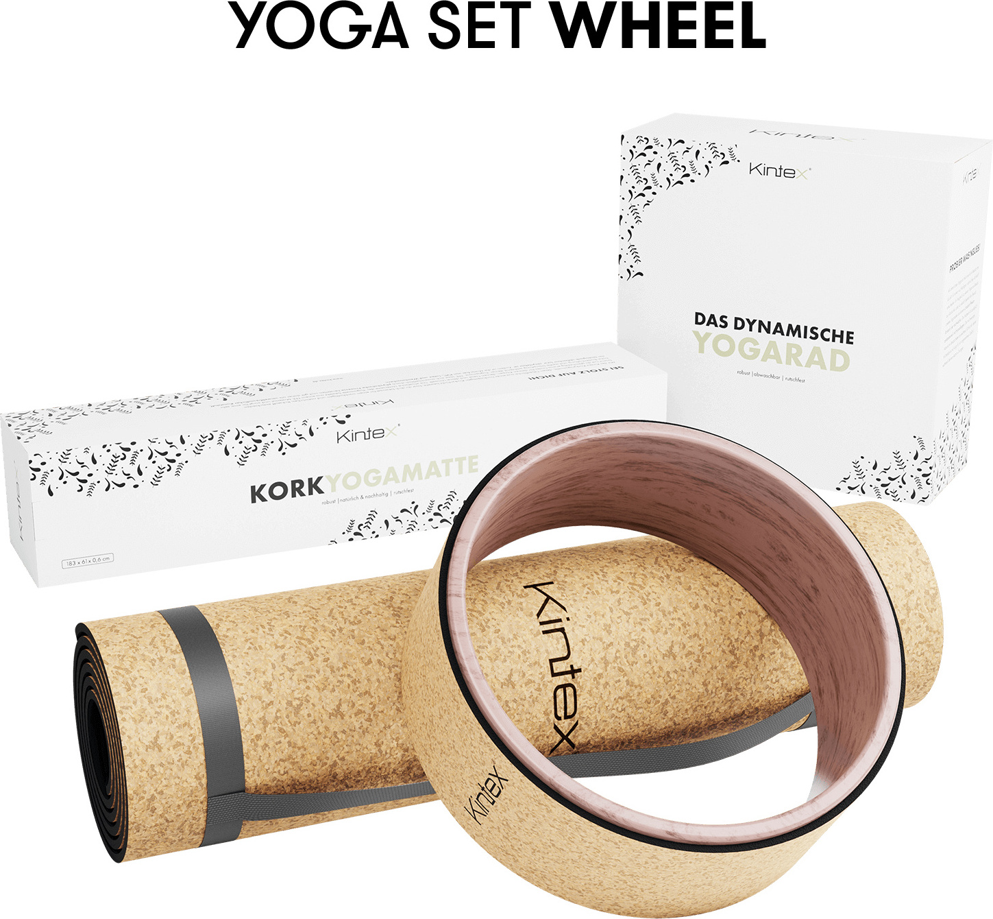 Kintex Yoga Set Wheel, 1 x Yogarad, 1 x Yogamatte