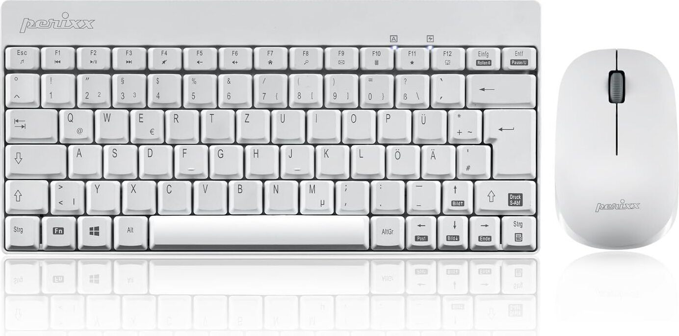 Perixx Wireless Combo für Unterwegs, Präzise, Stabil und Sicher Tastatur- und Maus-Set, mit Sichere Verbindung, Stabile Basis und Freiheit bis 10m Reichweite