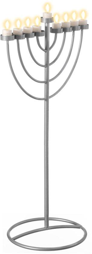 OEM Große silberne Metall-Menorah mit 9 Armen 2026