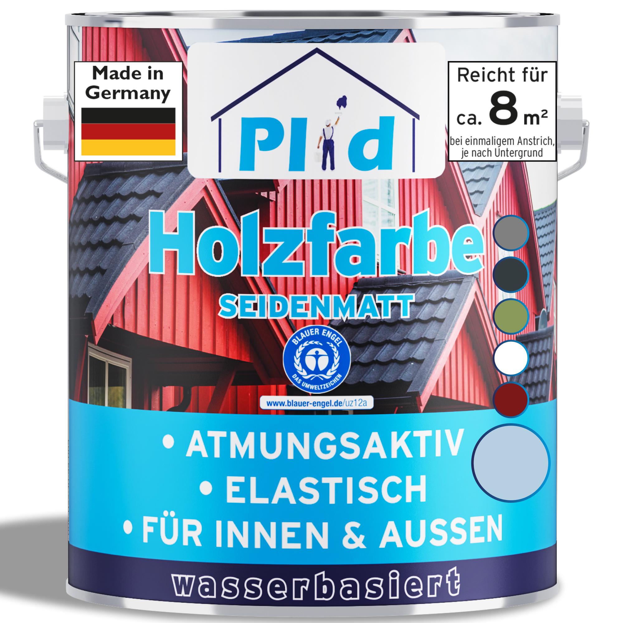 Plid Holzfarbe Taubenblau 0,75L / Innen & Außen - Wetterschutzfarbe Holzfarbe Außen - Dauerhafte Holzschutzfarbe - Farbe für Holz