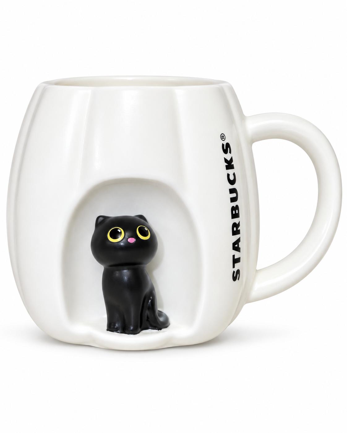 Starbucks Mug Pumpkin Window Cat 413ml Tasse Kürbis Fenster