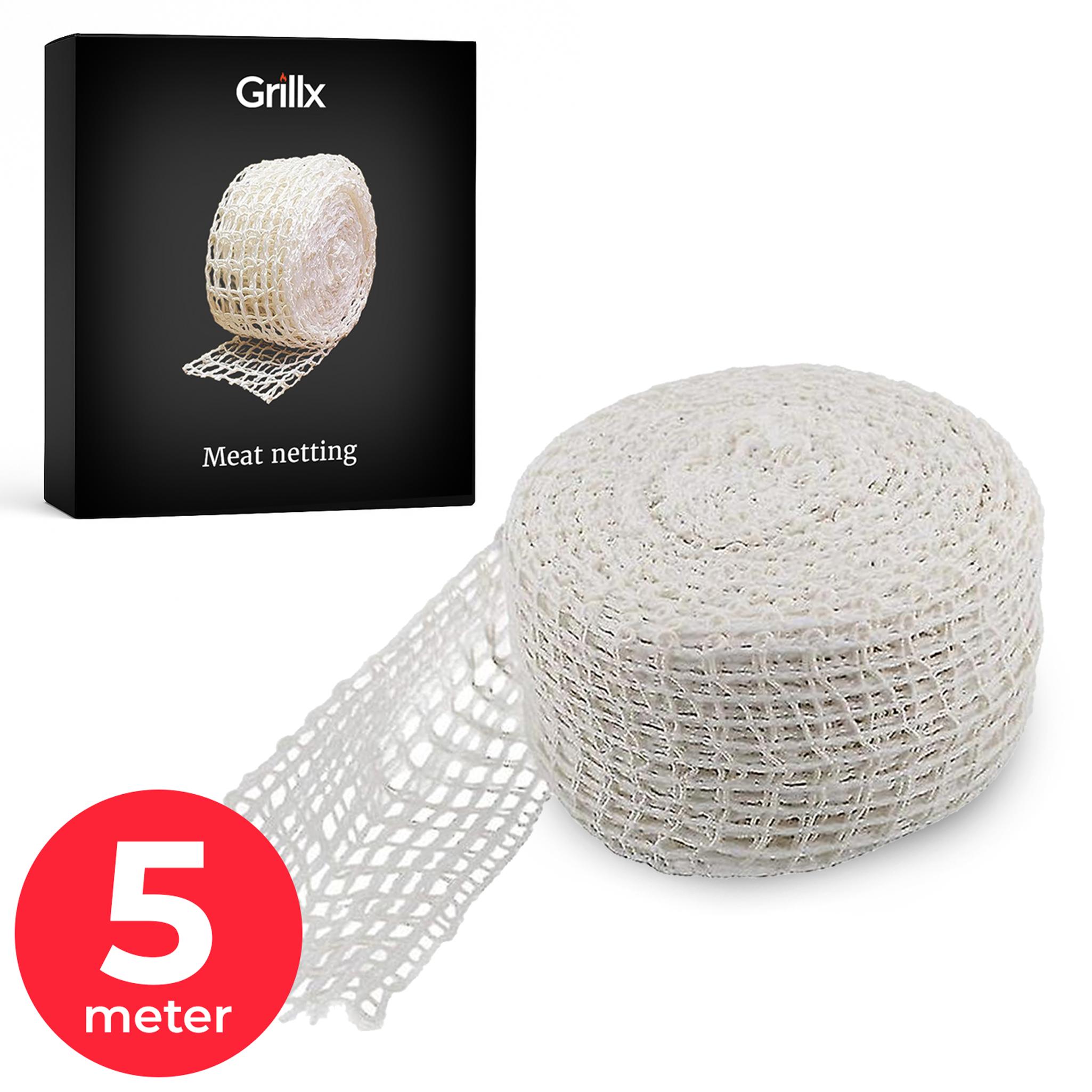 Handelsfirma Kok Grillx Rollbratenetz - 5 Meter - Elastisches Rollbratennetz - Fleischnetz - Metzgergarn - Rollbraten Netz / Garn