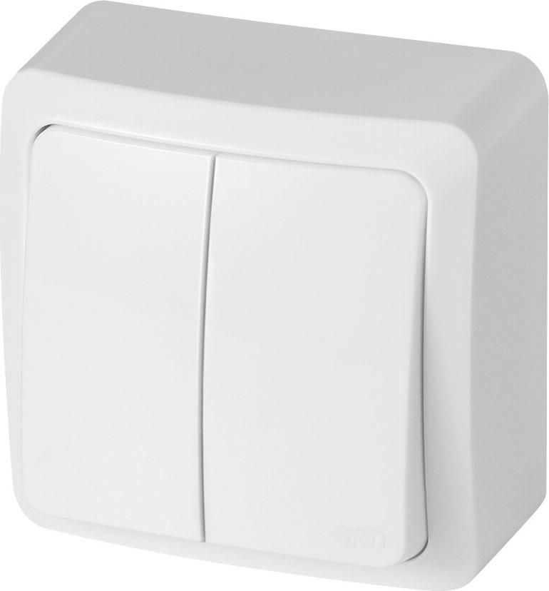 Elektro-Plast | Doppelschalter - Weiß - IP20 - Hochwertiges Material - Kompakte Bauweise 3711-00