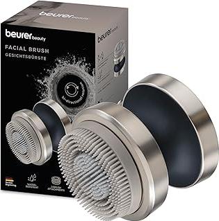 Akhan Beurer FC 59 Dual elektrische Gesichtsbürste für porentiefe Reinigung, 3 Aufsätze (Silikon, Sensitiv, Exfoliation), 2 Intensitätsstufen, wasserfest, mit Akku, Gesichtspflege-Gerät für alle Hauttypen 174879545