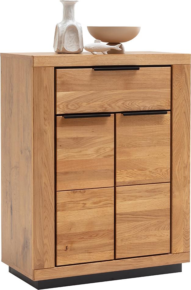 Flur Kommode mit 80 cm Breite in Eiche teilmassiv geölt mit 1 Schublade & 2 Türen - GIUSTINO-06