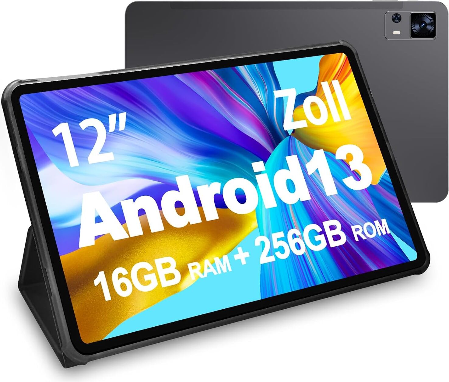 VASOUN Tablet 12" Android 13 PC, 2K FHD+, 256GB kožené puzdro, 4G LTE 5GHz Dual WiFi, Octa-Core, 5MP + 13MP fotoaparát, 8000mAh batéria, zábava