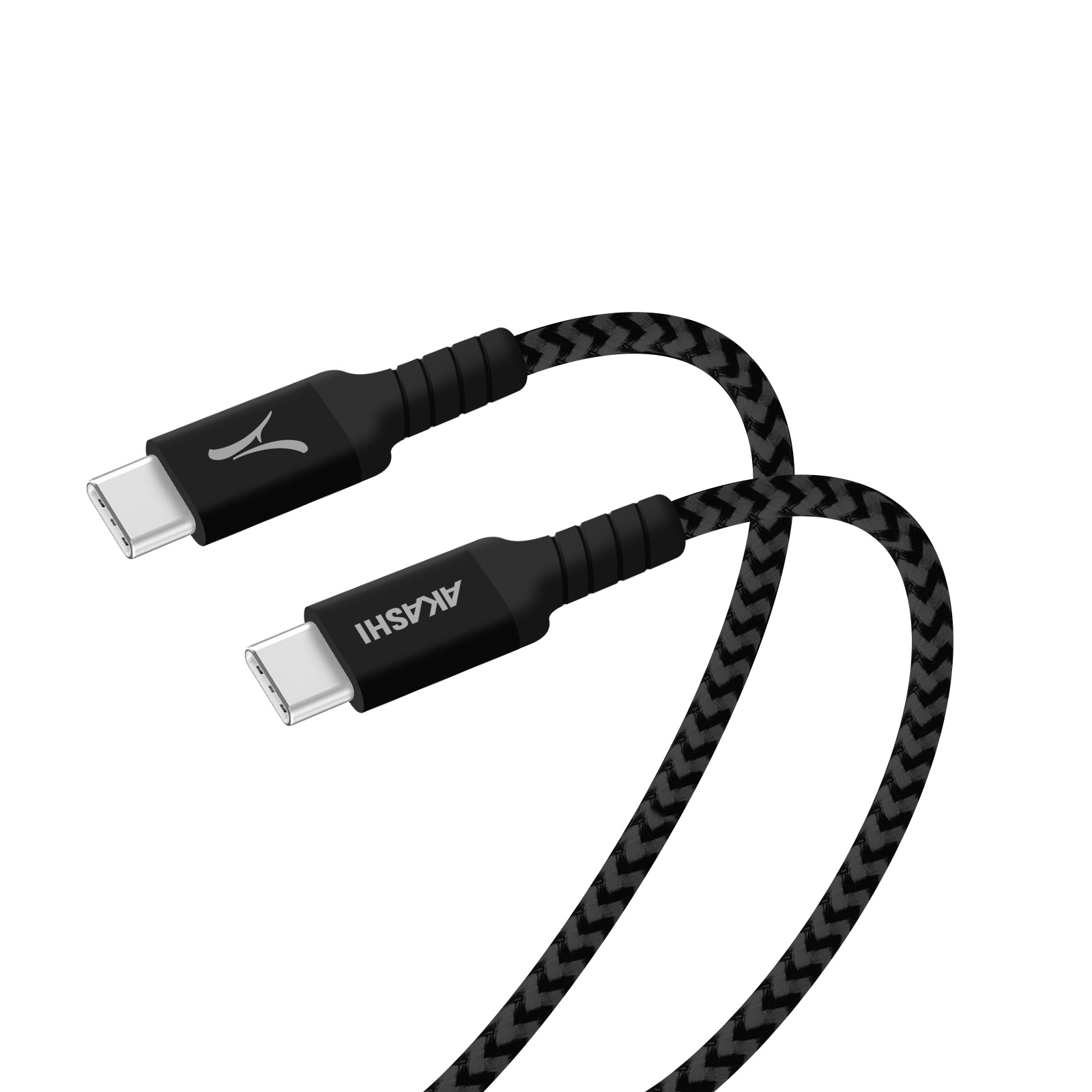 Akashi, 60W USB-C auf USB-C Kabel (Schnellladung & Synchronisation), Schwarz ALTECOTCKEV