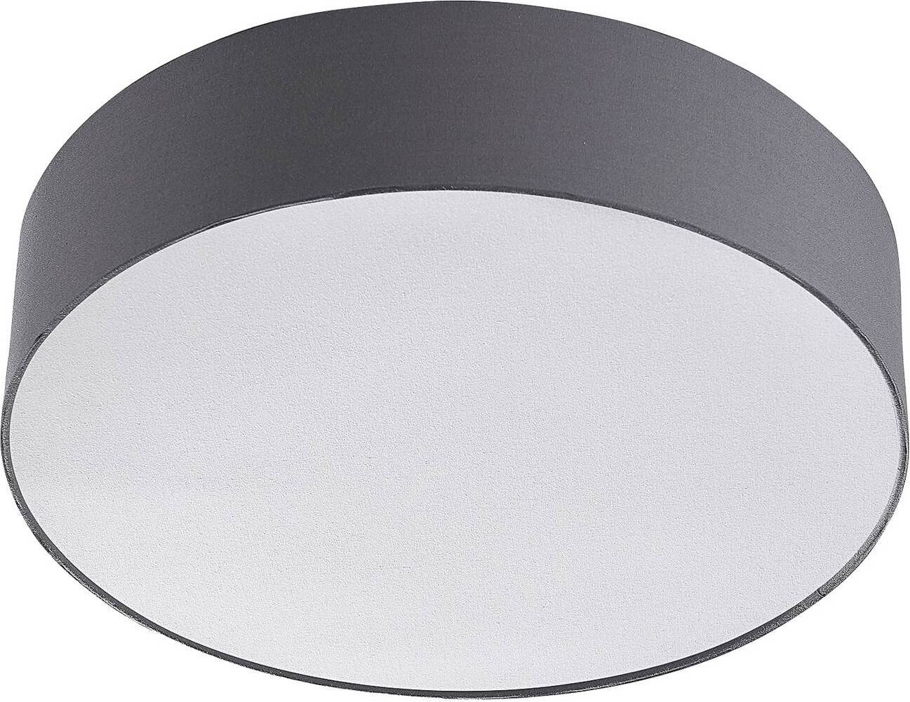 Lindby Deckenleuchte Sebatin, Ø 50 cm, grau, Stoff, E27 9620330