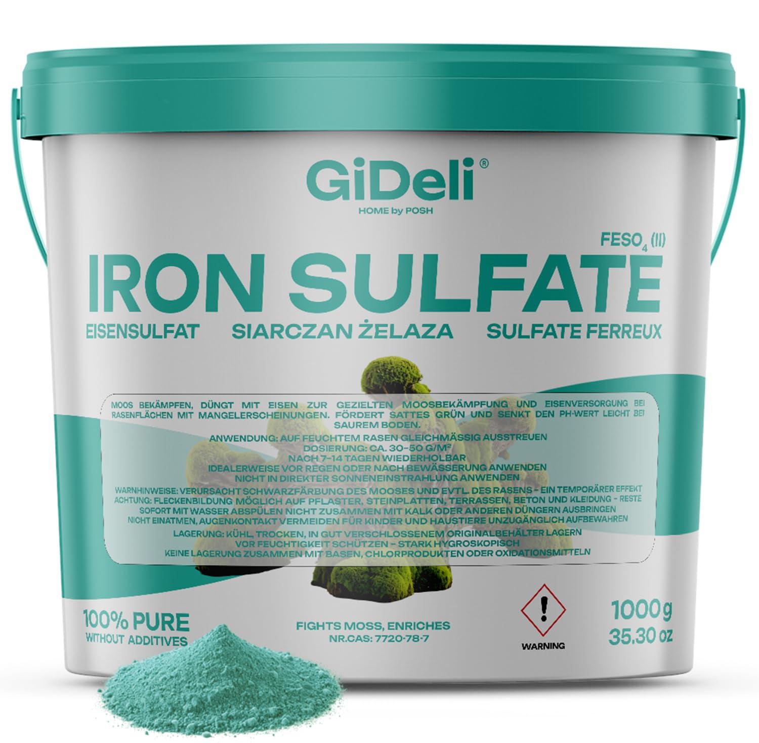 Posh Eisensulfat 1kg Heptahydrat Hortensiendünger Garten Landwirtschaft FeSO4 GiDeli