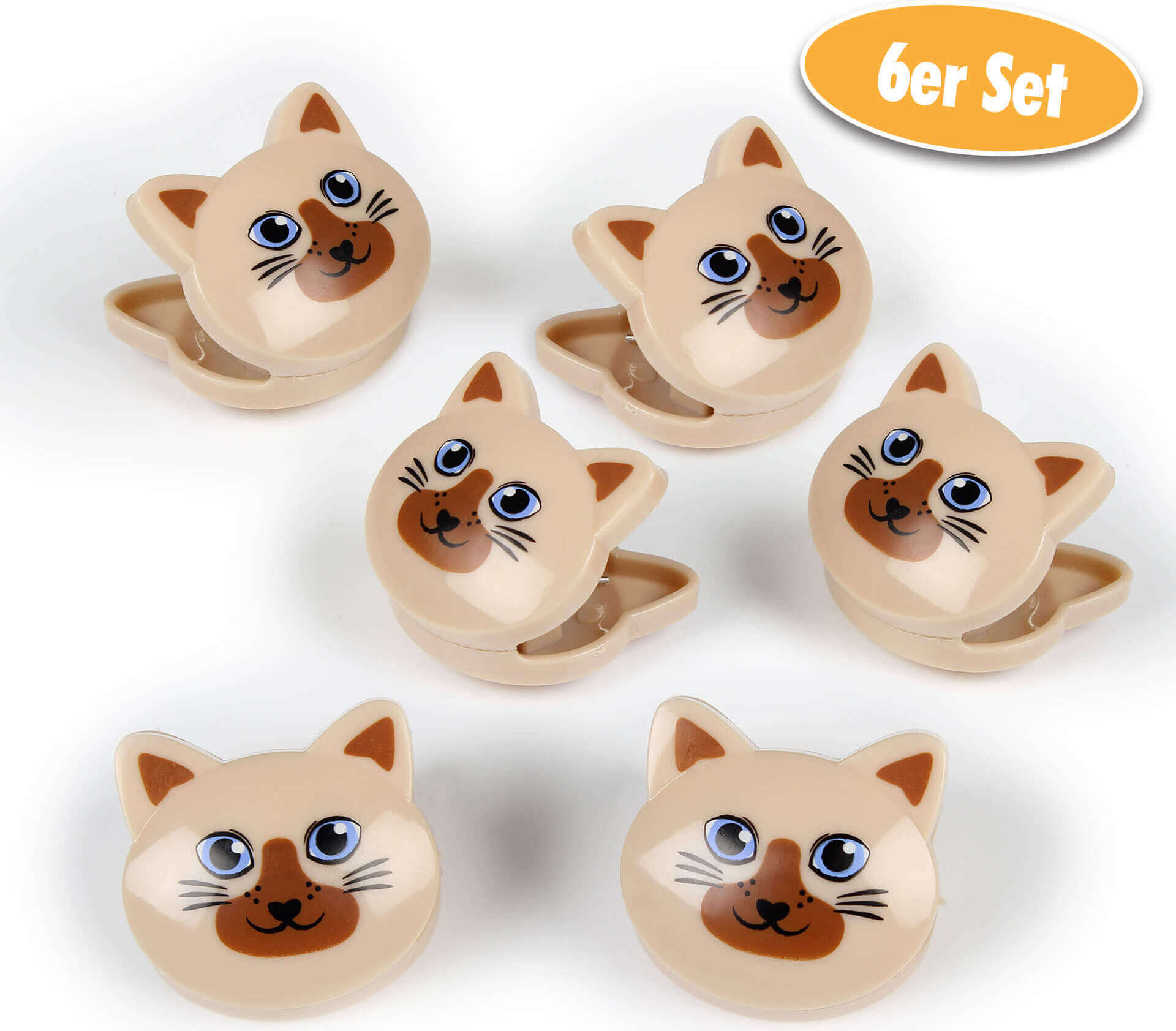 deel basics Beutel-Clips im Katzendesign Siamkatzen 6er 114884