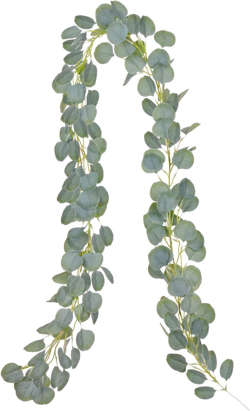Jormftte 2 Stück Künstliche Eukalyptus Girlande Künstlich Pflanze Eukalyptus Blätter Deko Girlande Hochzeit Eukalyptus Kranz für zu Hause Garten Hochzeit 1,9m KAU-YH-HT-GMCXS-20241016-11