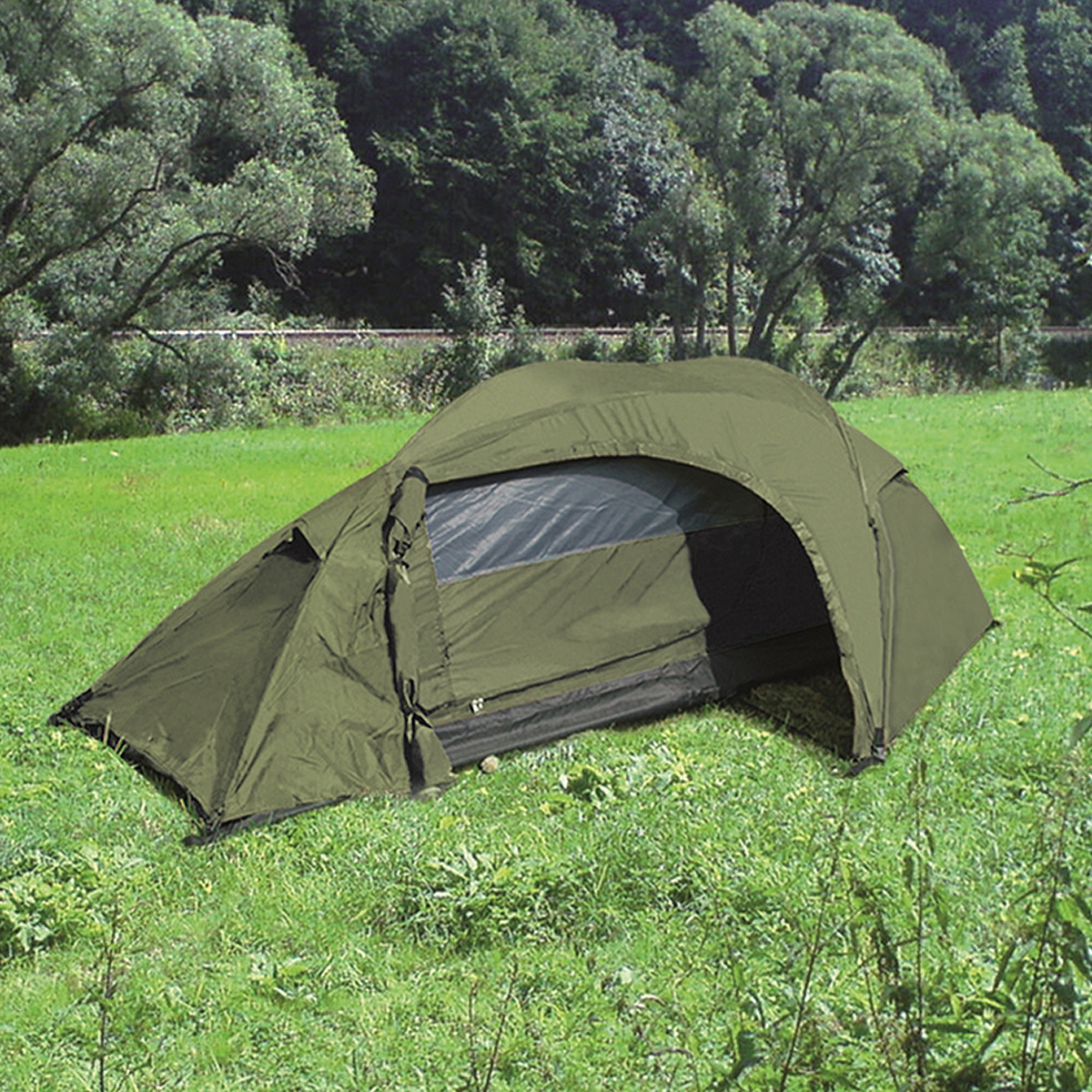 Sturm Bundeswehr und Freizeitshop Mil-Tec Einmannzelt, "Recom", oliv 14201001