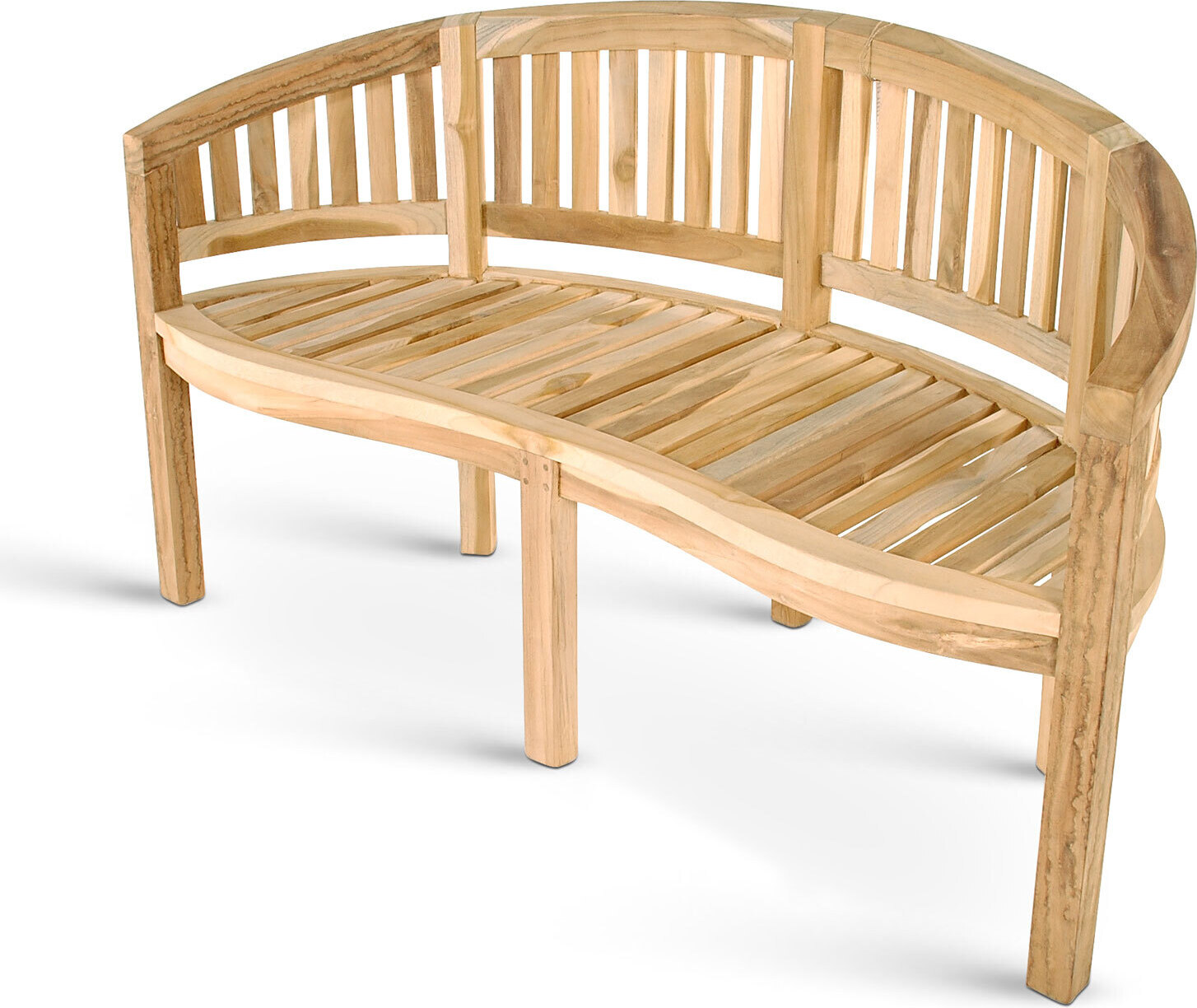 Gartenbank Bananenbank Teak 150 cm 3 Sitzer Bananenbank BANANA
