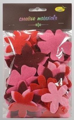 Galeria Hobby Filzblumen in Rot und Rosen 60 Stück