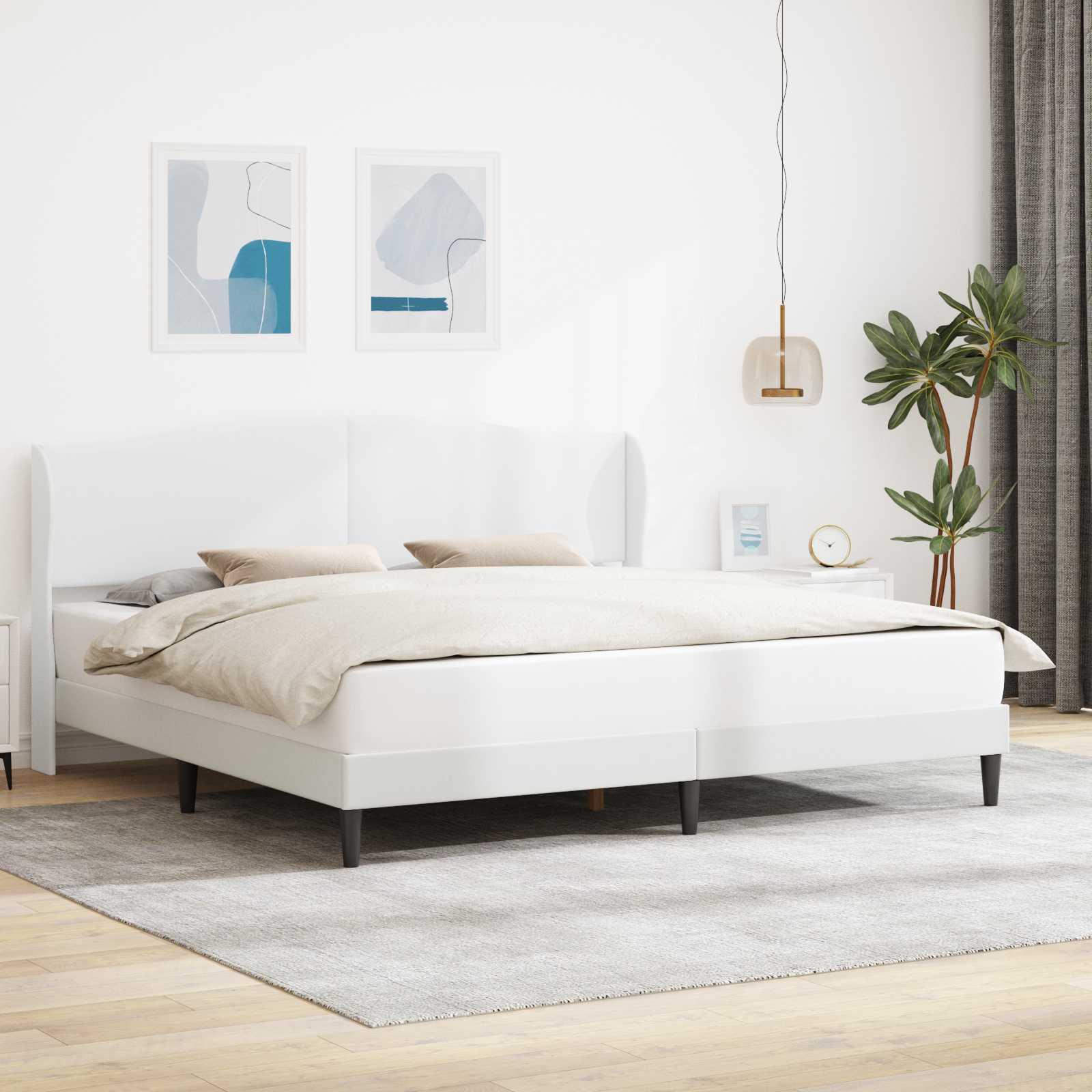 vidaXL Möbel Bettrahmen mit Kopfteil Weiß 200 x 200 cm KunstlederKlassische Betten - Klassische Betten c6919 LL0000497120-VDLL-NEW26522