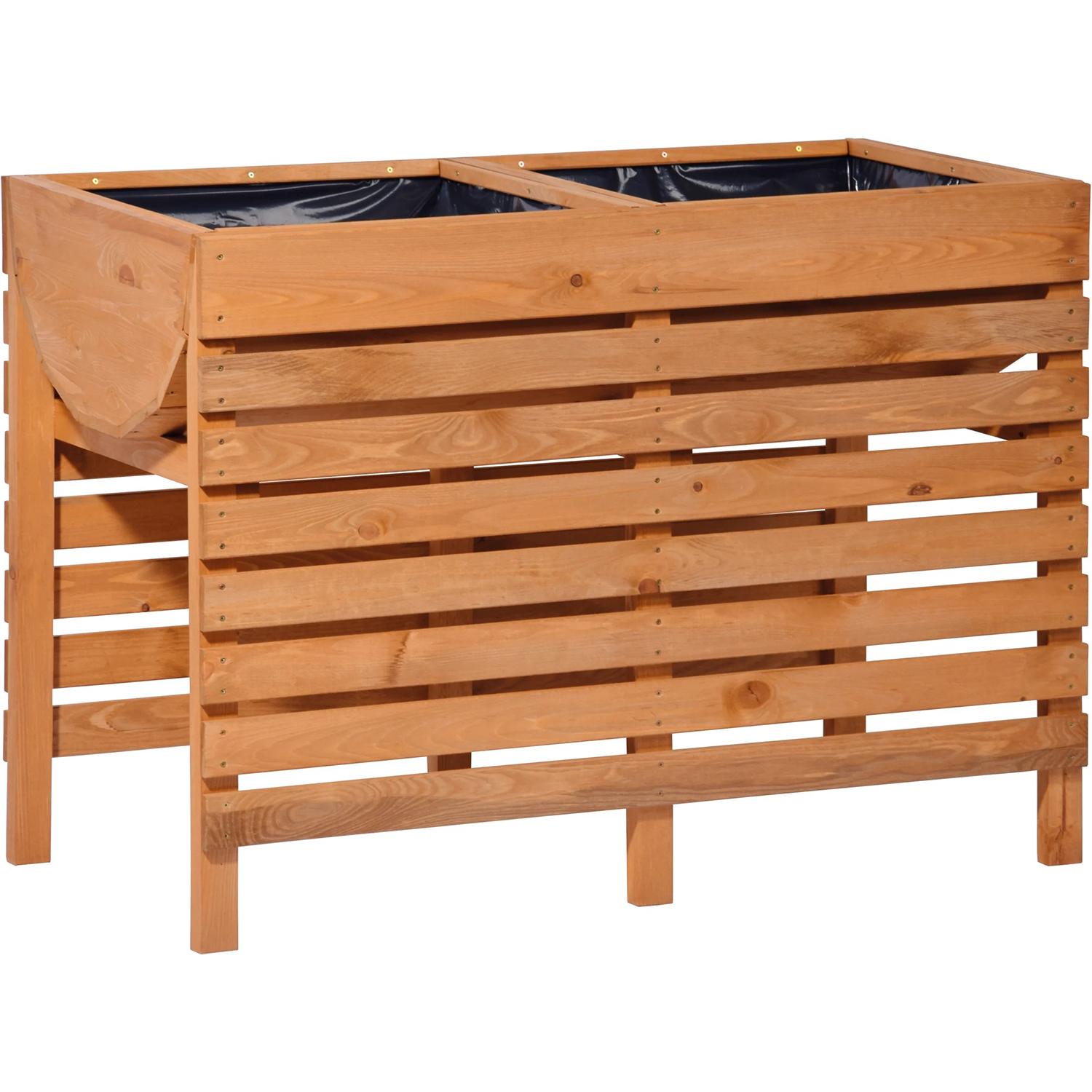 Dobar GmbH Dobar Doppel Hochbeet 71 cm x 100 cm x 50 cm Bernstein